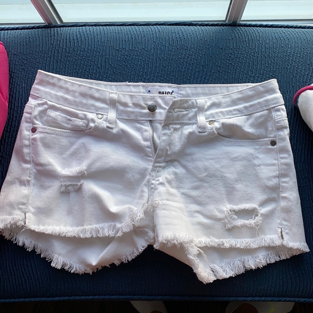PAIGE white jean shorts